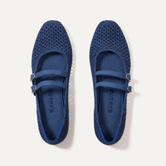 The Double Buckle Mary Jane - Blue Mesh