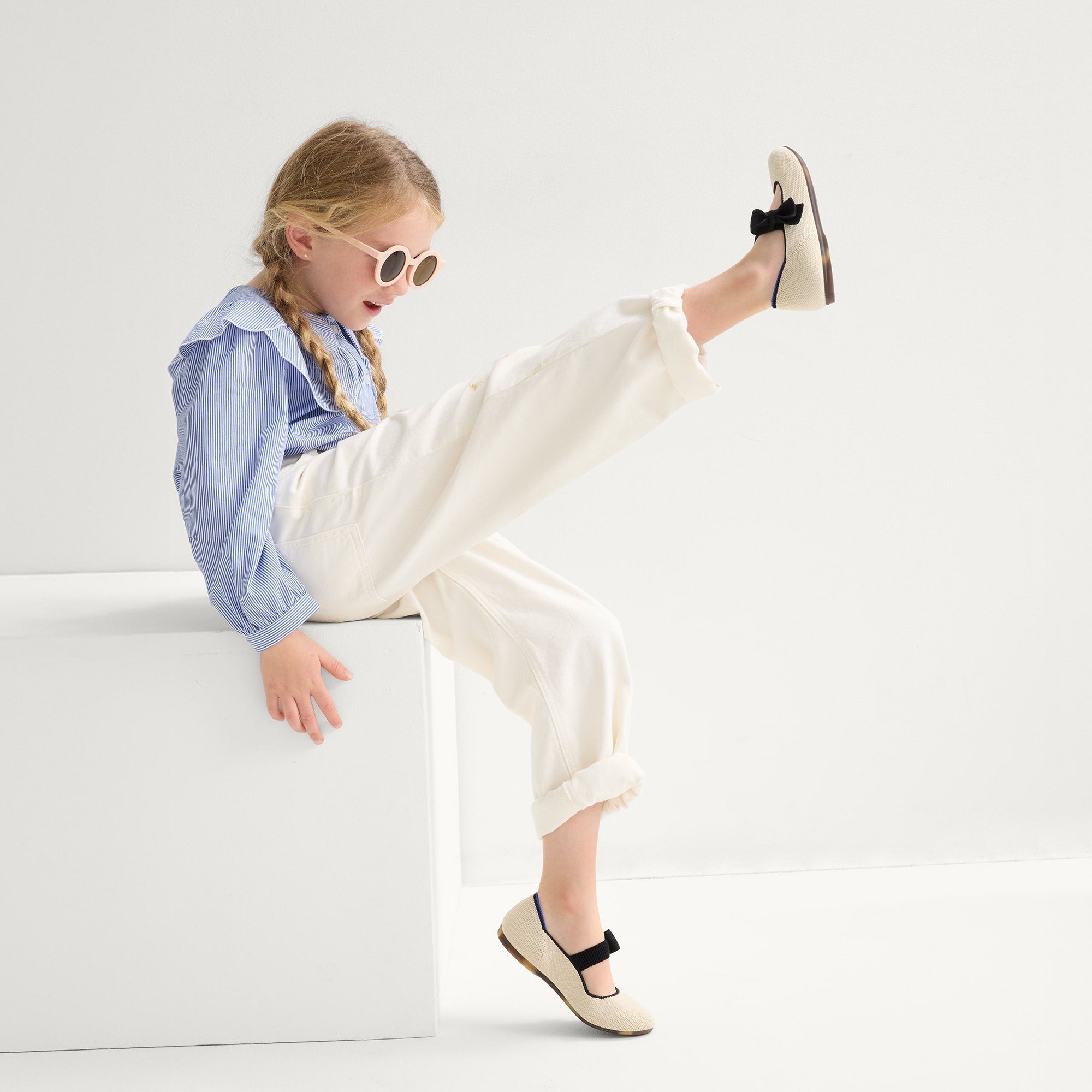 The Kids Tux Bow Mary Jane - Ivory